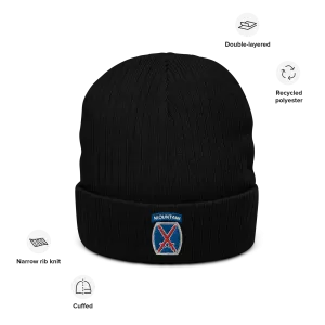 10th Mountain Ribbed knit beanie