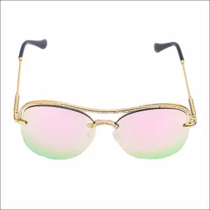 Chilton Golden Pink Green Tinted Sunglasses