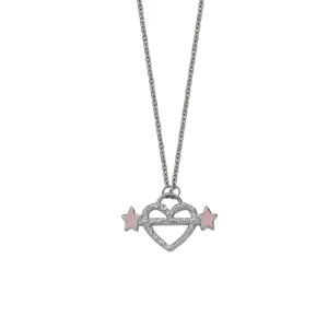 Heart Piercer Necklace Silver