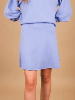 MINI GONNA IN MAGLIA AZZURRA