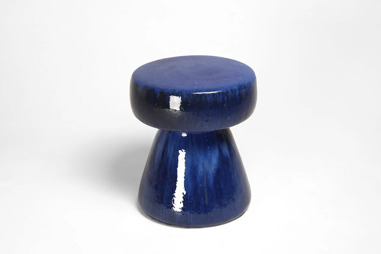 Mushroom Ceramic Garden Stool White