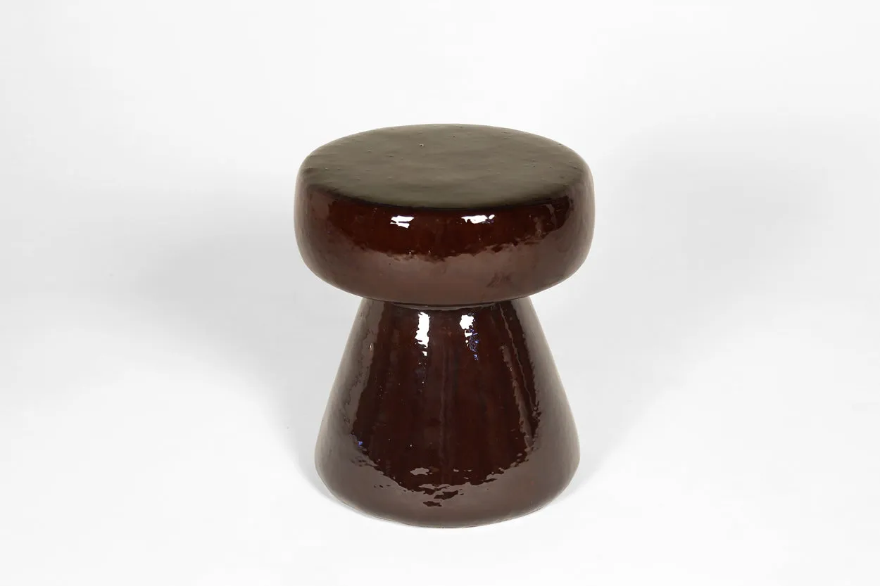 Mushroom Ceramic Garden Stool White