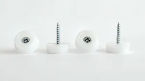 Screw On Furniture Glides 21mm White Plastic (HDPE) - Made in Germany